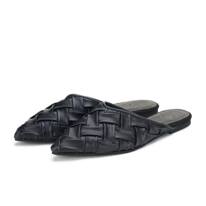 ROLLIE Pointed Soft Woven Mule - Black SHOES - Zabecca Living