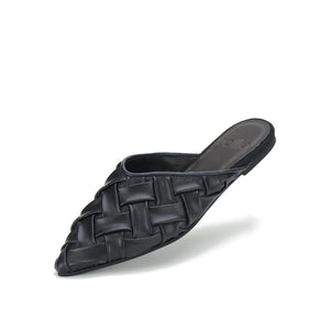 ROLLIE Pointed Soft Woven Mule - Black SHOES - Zabecca Living