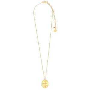 RUBYTEVA Multi Tourmaline Oval Cross Pendant Necklace - Gold Plate Necklace - Zabecca Living
