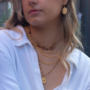 RUBYTEVA Tourmaline and Cubic Zirconia Cleopatra Earrings - Gold Plate Earrings - Zabecca Living