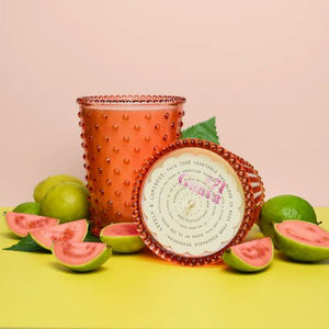 SIMPATICO Hobnail 100 Hour Candle - Guava CANDLE - Zabecca Living