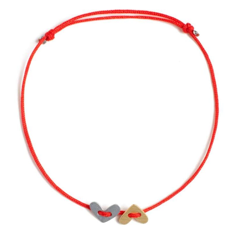 STEFANIA Sardinia Arcaica Double Heart Bracelet - Red BRACELET - Zabecca Living