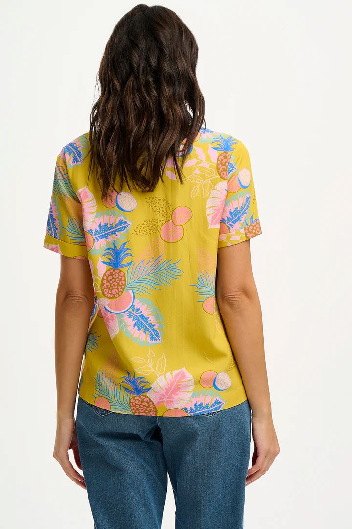 SUGARHILL BRIGHTON Rosalie Top - Yellow, Tropical Fruits Shirts &amp; Blouses - Zabecca Living