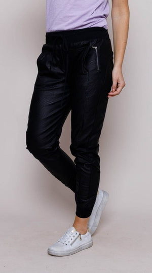 SUZY D LONDON Vegan Leather Ultimate Jogger - Black JOGGER - Zabecca Living