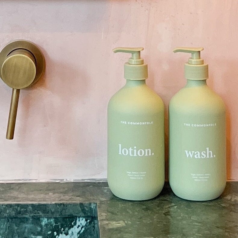 THE COMMONFOLK Keep It Simple Wash & Lotion Kit - Sage Coconut Lime HAND AND BODY WASH - Zabecca Living