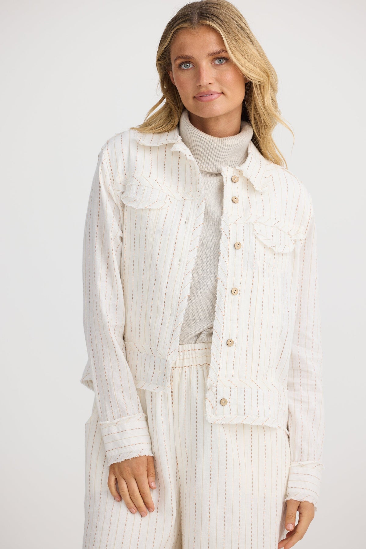 THE SHANTY CORPORATION Monza Jacket - Ecuador Stripe Jacket - Zabecca Living