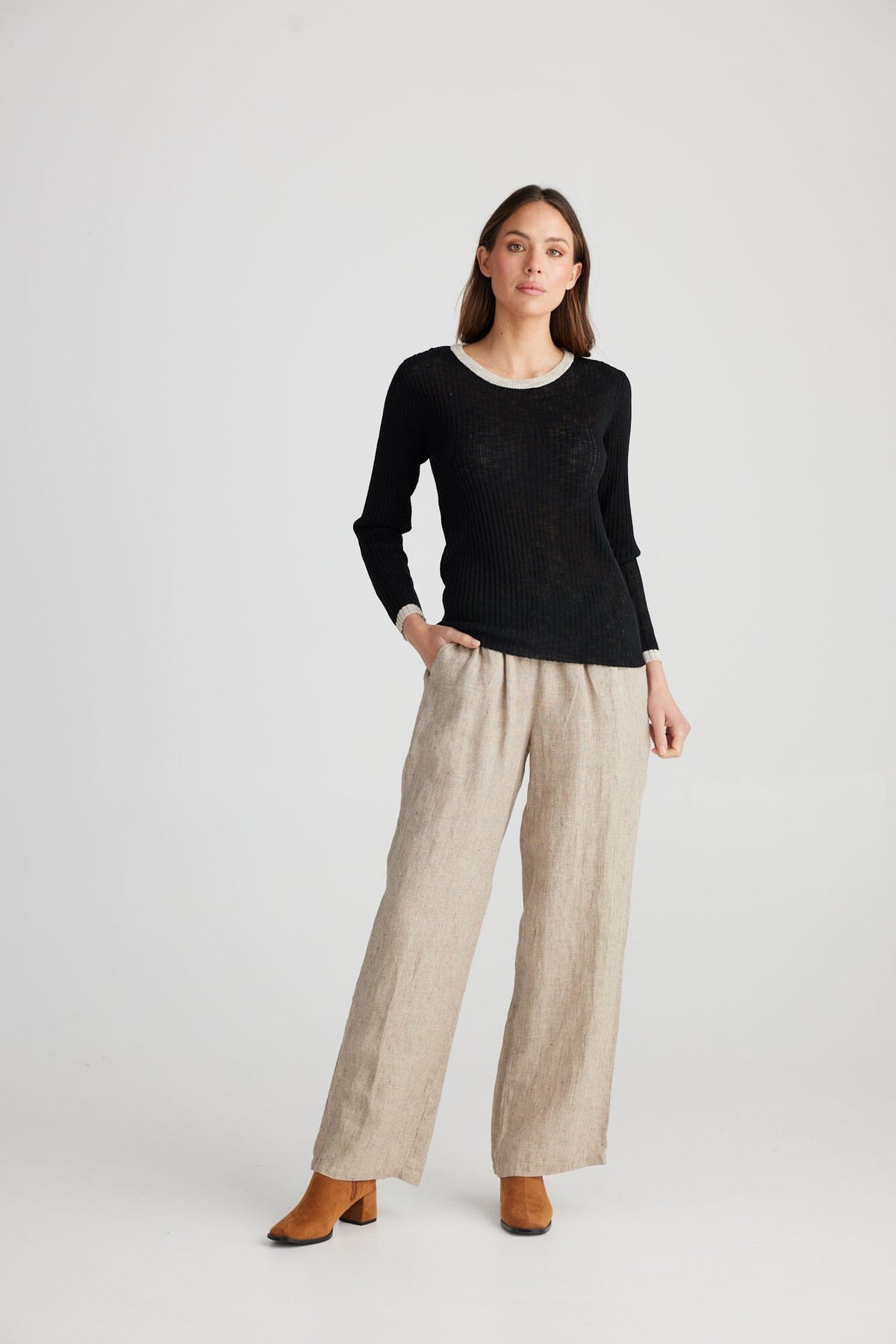 THE SHANTY CORPORATION Saturn Long Sleeve Top - Black Long Sleeve Tee - Zabecca Living