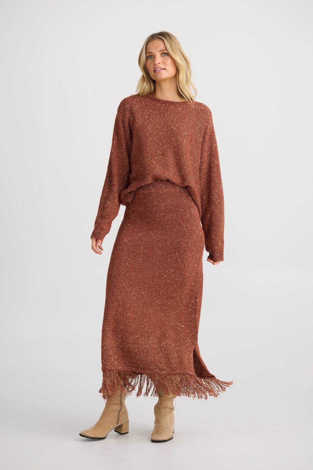 THE SHANTY CORPORATION Seville Knit Skirt - Paprika Skirt - Zabecca Living
