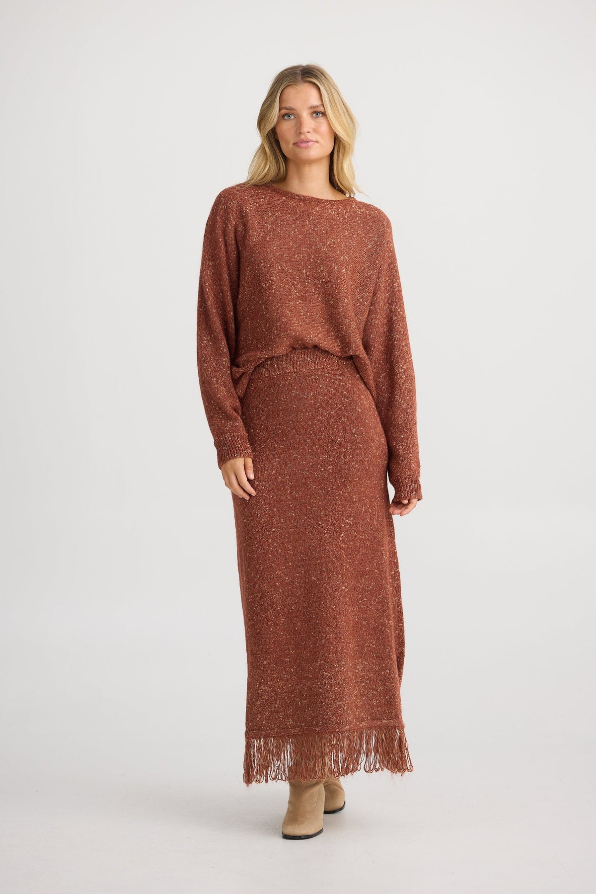 THE SHANTY CORPORATION Seville Knit Skirt - Paprika Skirt - Zabecca Living