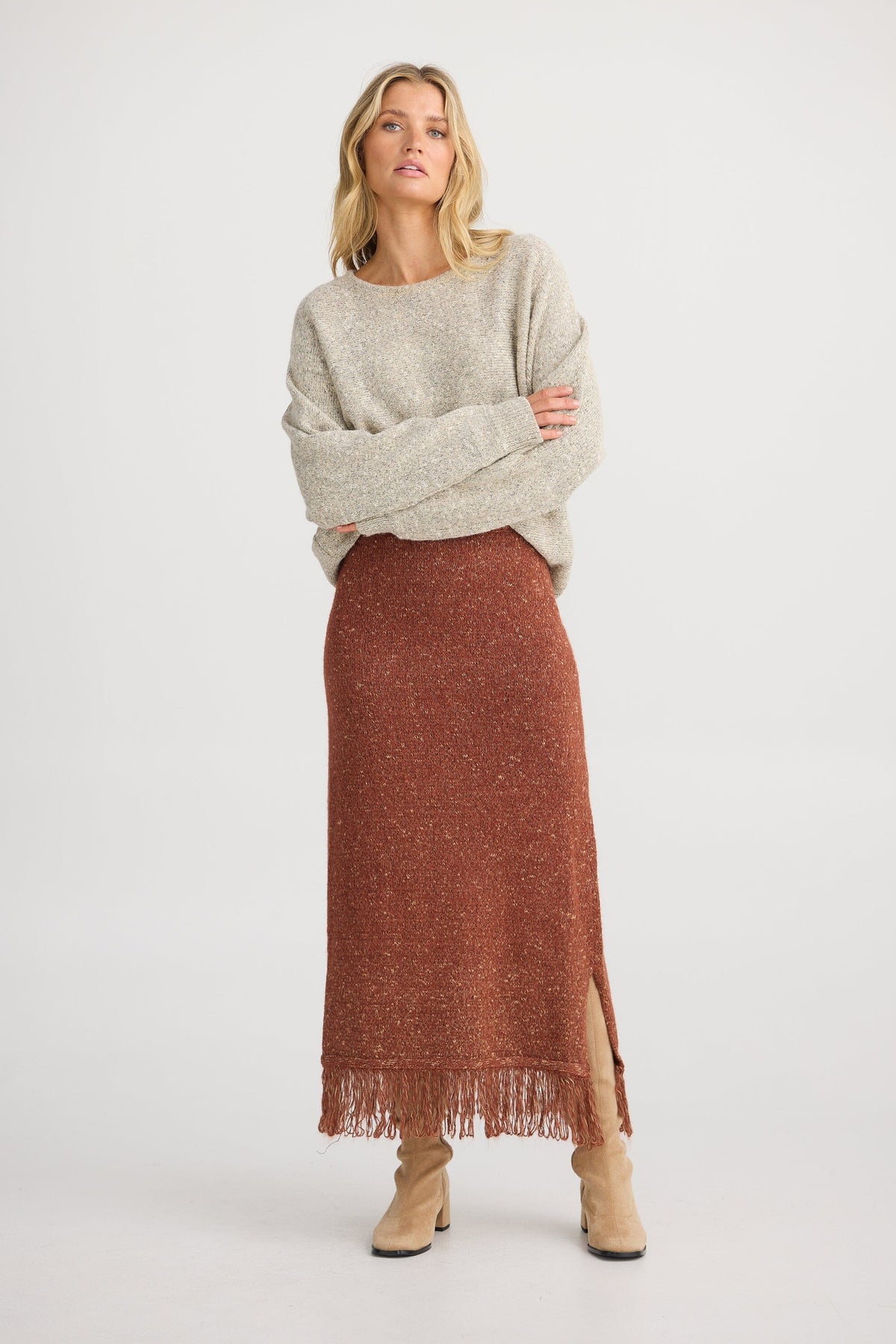 THE SHANTY CORPORATION Seville Knit Skirt - Paprika Skirt - Zabecca Living