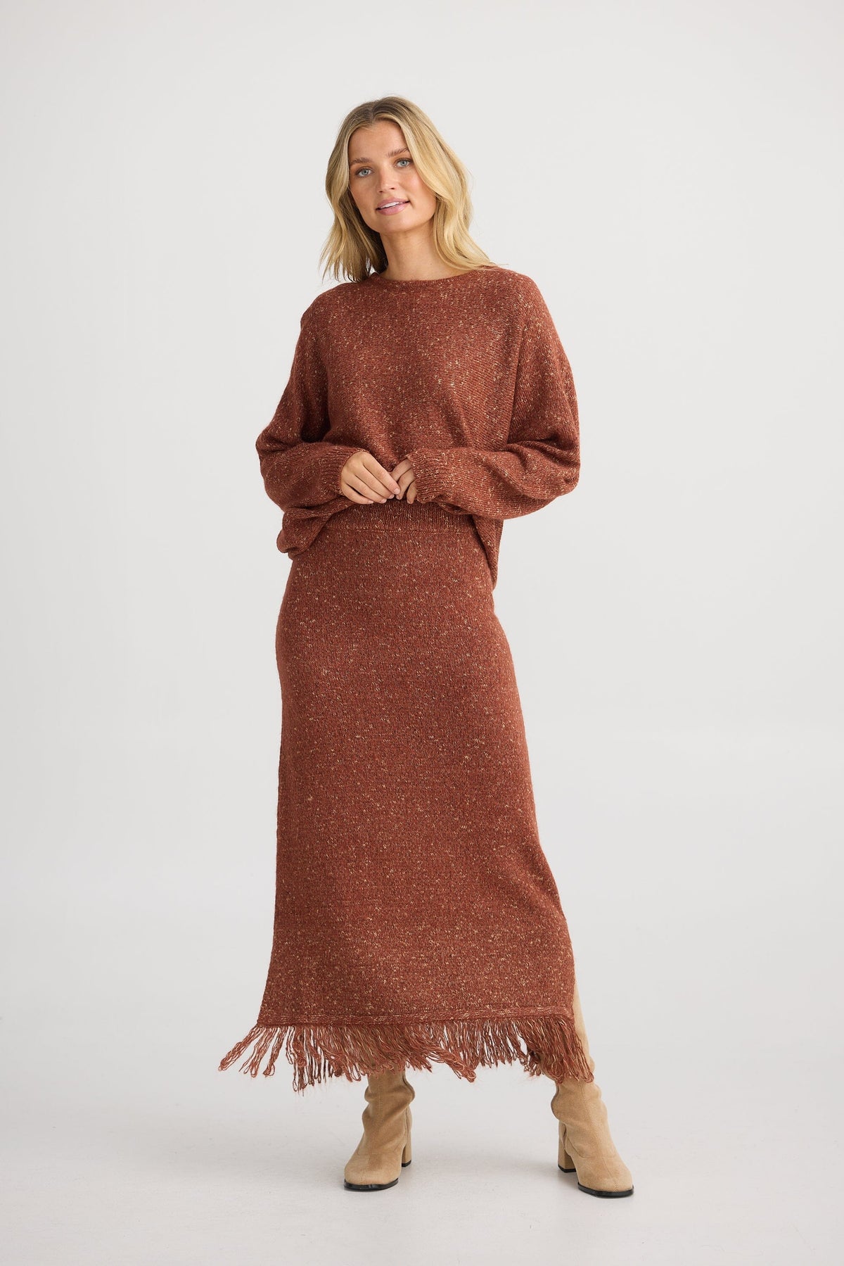 THE SHANTY CORPORATION Seville Knit Skirt - Paprika Skirt - Zabecca Living