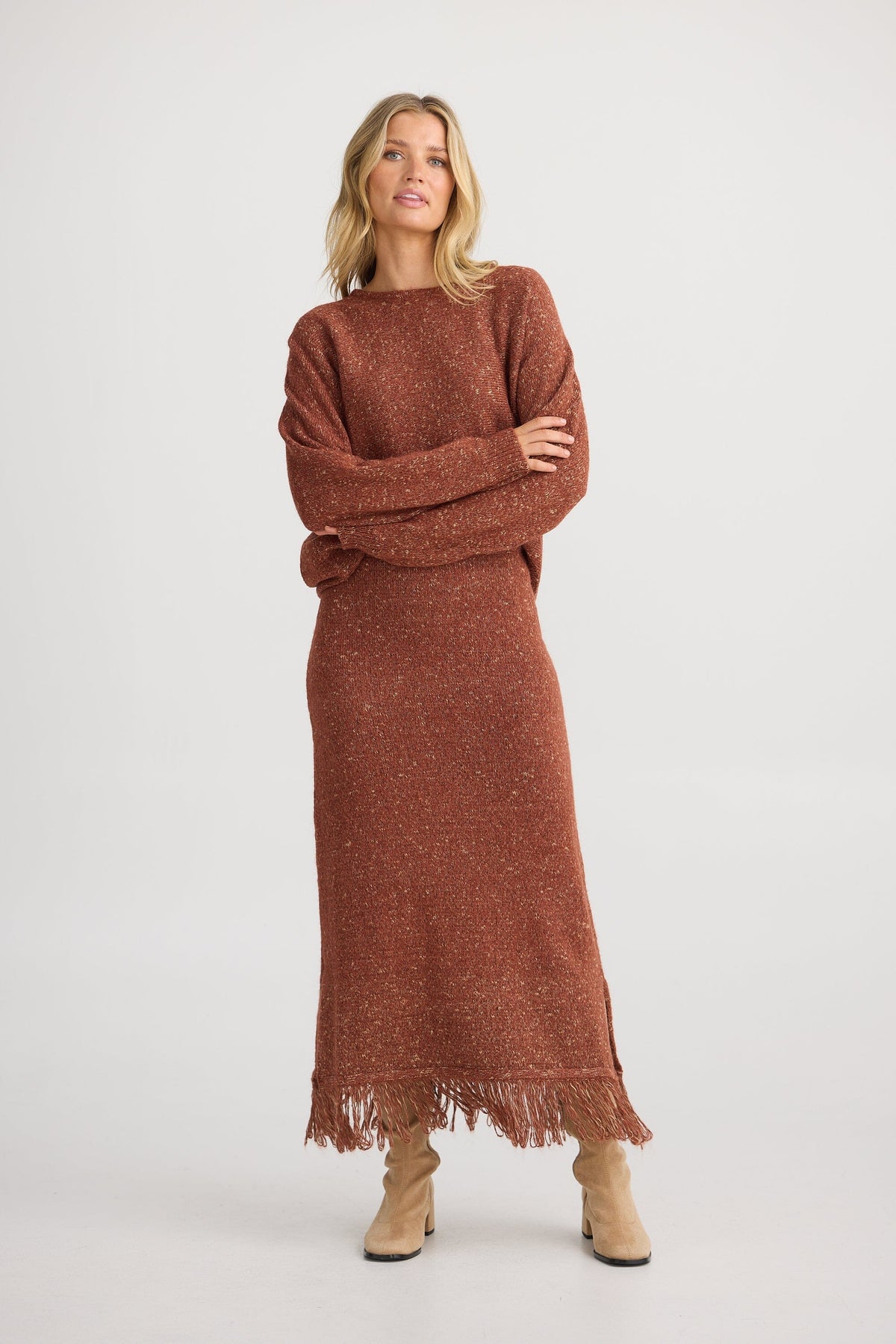 THE SHANTY CORPORATION Seville Knit Skirt - Paprika Skirt - Zabecca Living