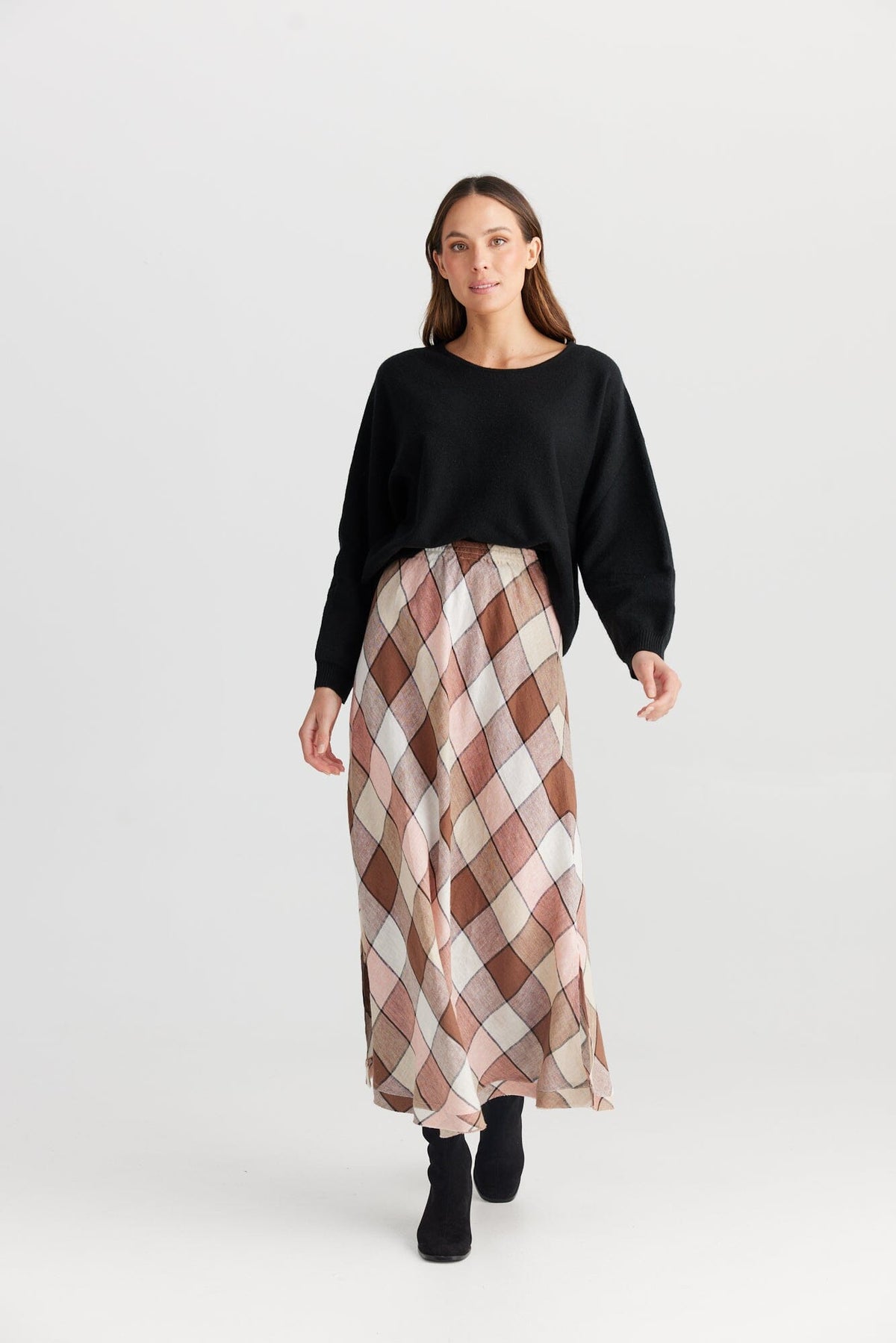 THE SHANTY CORPORATION Sicily Skirt - Catalan Check Skirt - Zabecca Living
