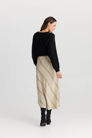 THE SHANTY CORPORATION Sicily Skirt - Taj Stripe Skirt - Zabecca Living