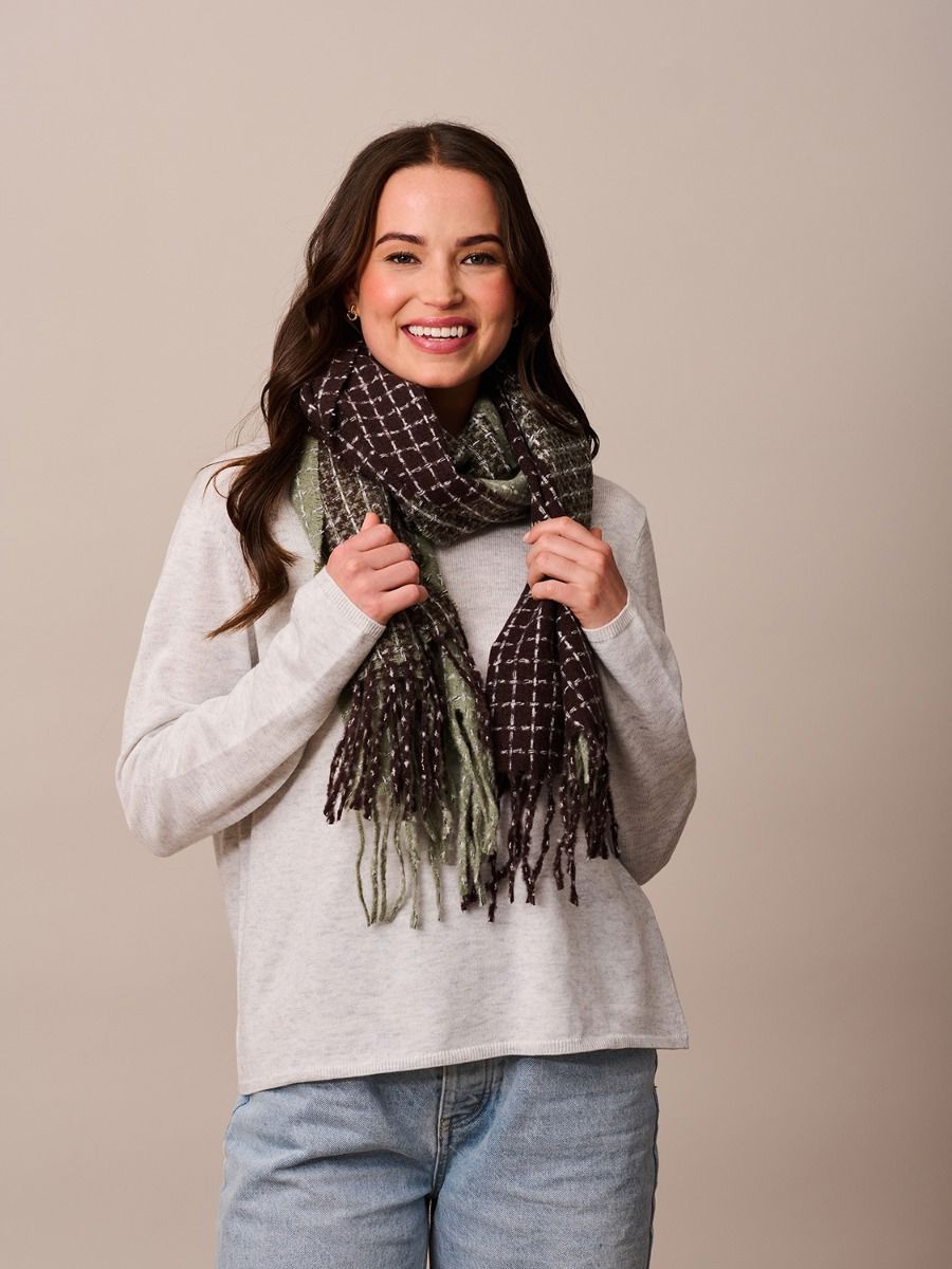 TIGER TREE Chocolate Patch Knit Scarf scarf - Zabecca Living