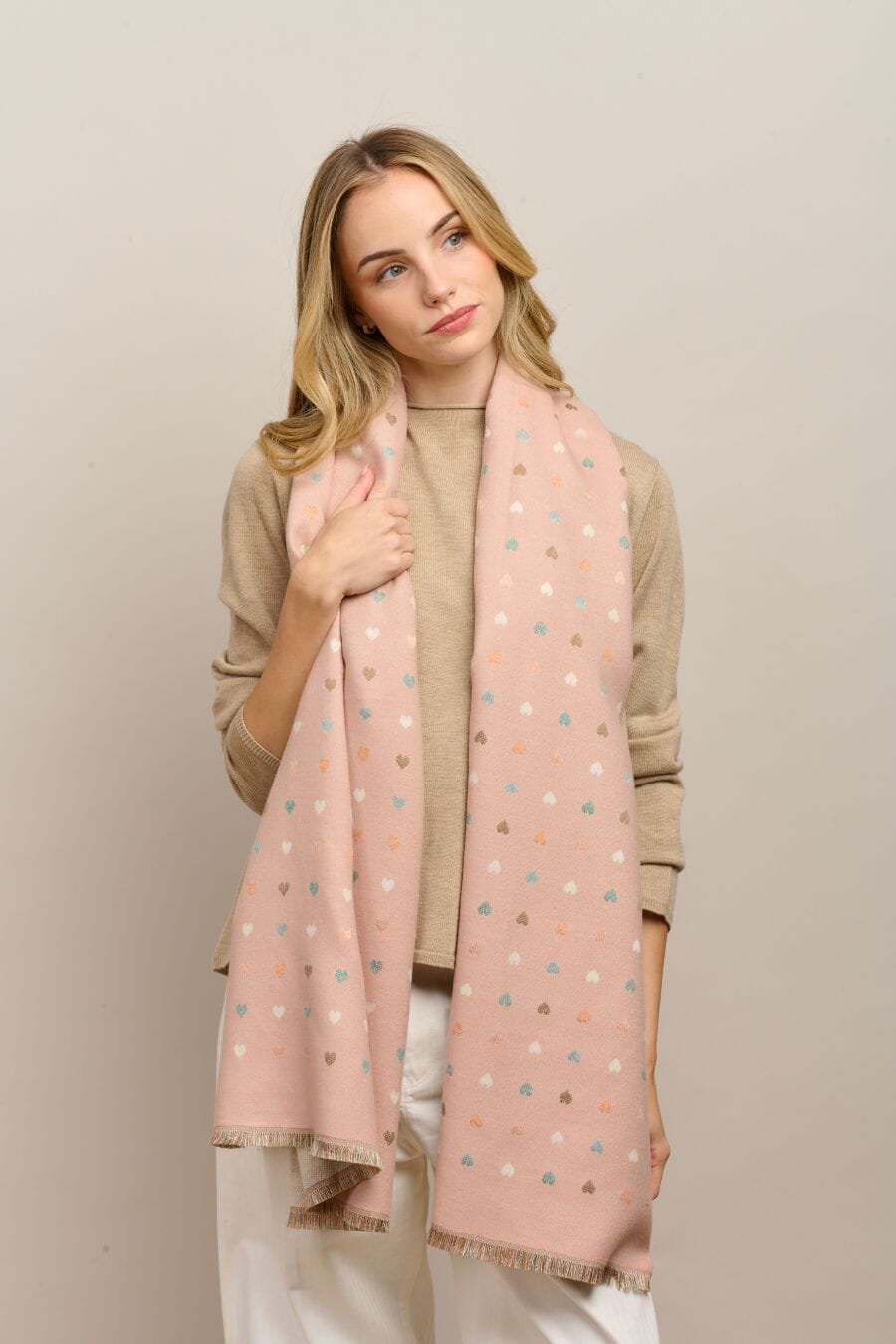 TIGER TREE Mini Heart Scarf - Pink scarf - Zabecca Living