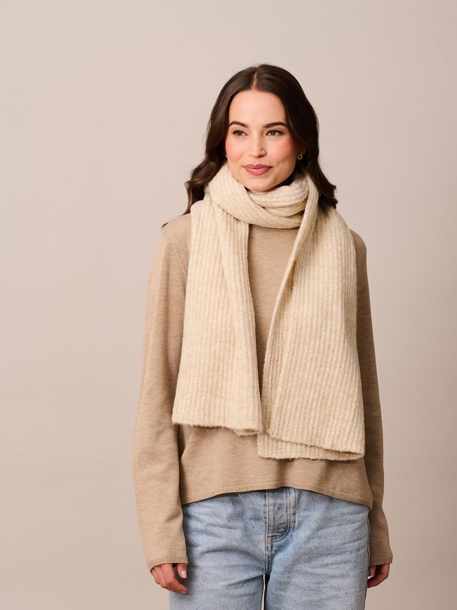 TIGER TREE Ribbed Scarf- Beige scarf - Zabecca Living