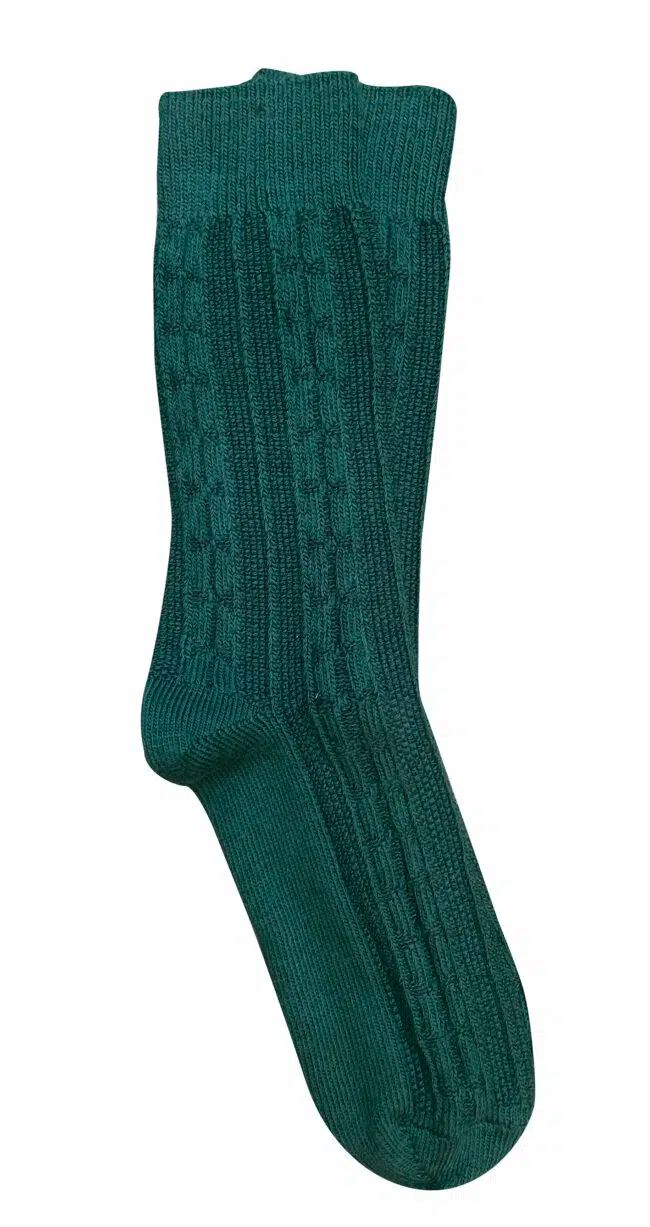 TIGHTOLOGY Chunky Cable Merino Wool Socks - Green Socks - Zabecca Living