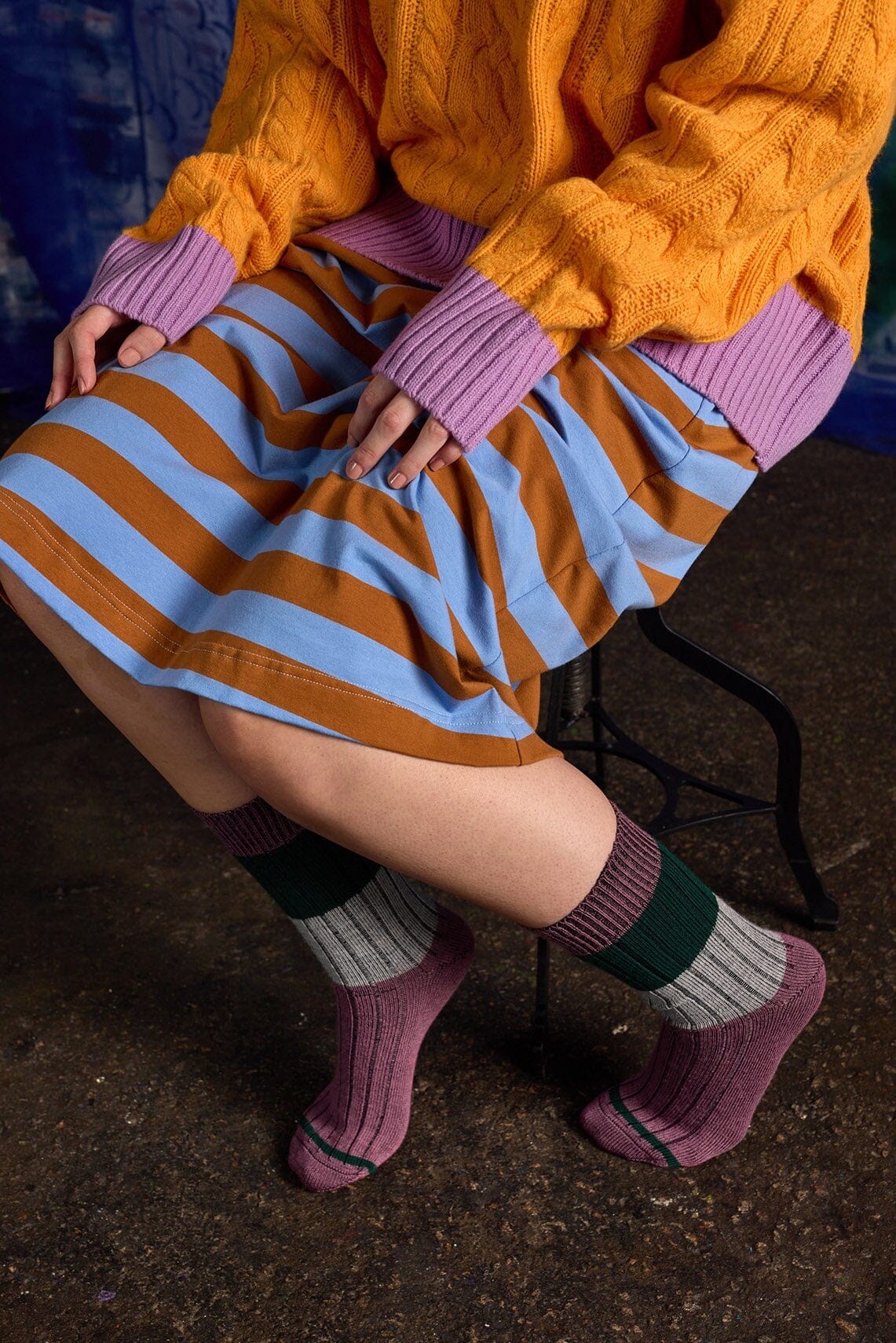 TIGHTOLOGY Chunky Rib Merino Wool Socks - Mauve Socks - Zabecca Living