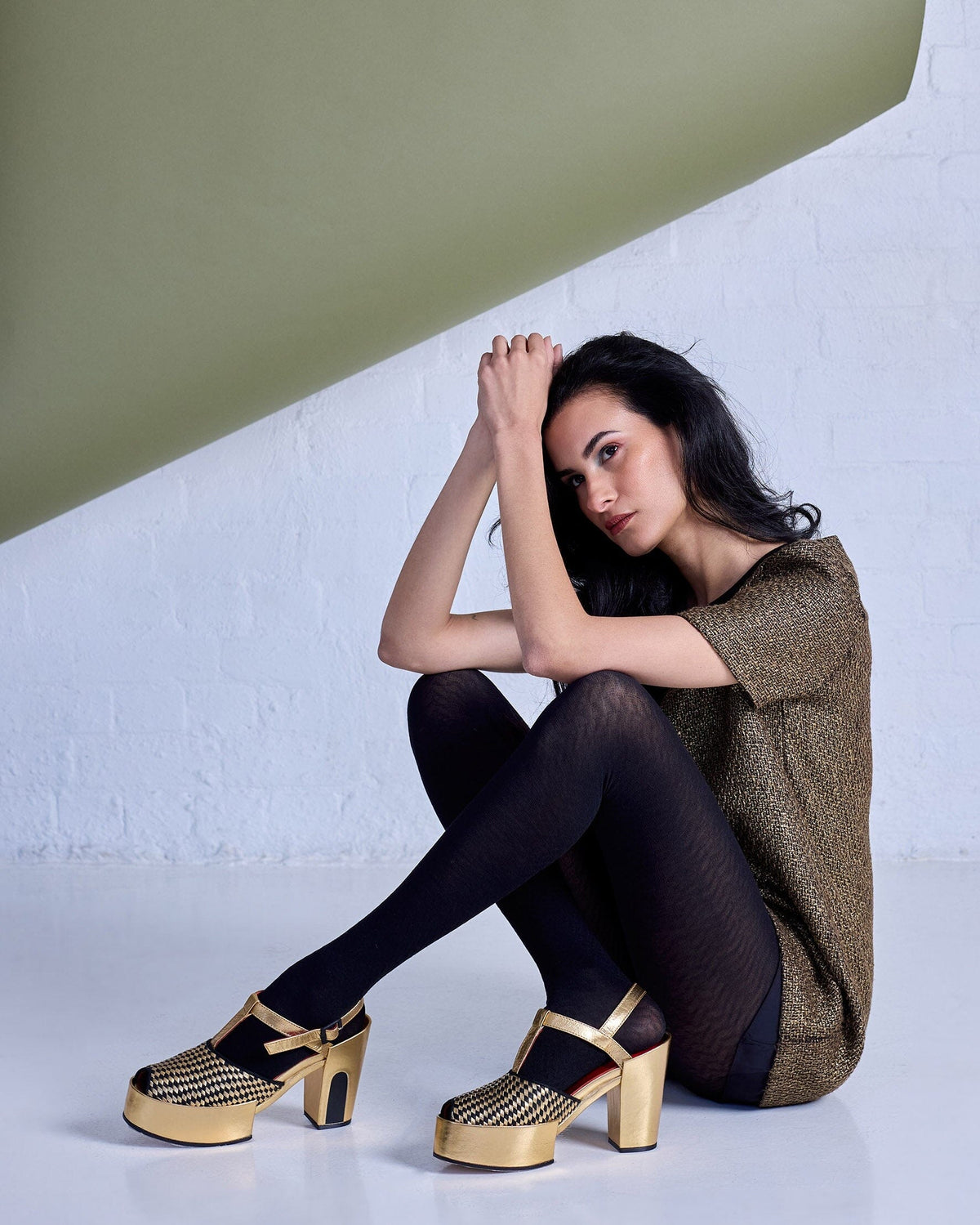 TIGHTOLOGY Herringbone Merino Wool Tights – Black TIGHTS - Zabecca Living