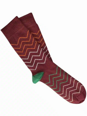 TIGHTOLOGY Waves Merino Wool Socks - Burgundy Socks - Zabecca Living