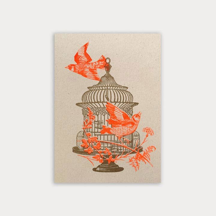 TOGETHERY Greeting Postcard - Birdcage greeting card - Zabecca Living