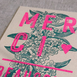 TOGETHERY Greeting Postcard - Merci Beaucoup greeting card - Zabecca Living