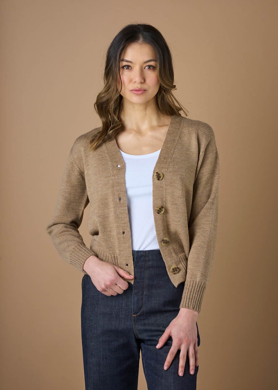 UIMI Agnes Cardigan in Merino Wool - Cashew CARDIGAN - Zabecca Living