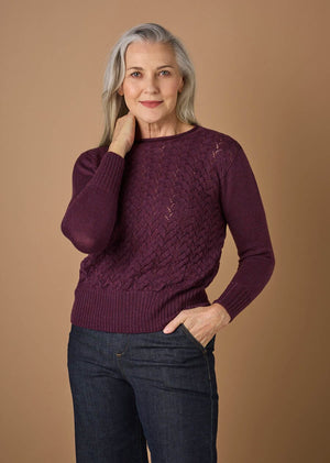 UIMI Camilla Lace Jumper in Merino Wool - Pinot Jumpers + Knitwear - Zabecca Living