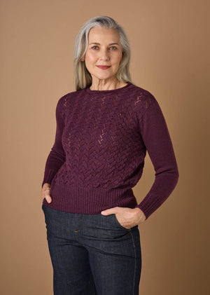 UIMI Camilla Lace Jumper in Merino Wool - Pinot Jumpers + Knitwear - Zabecca Living