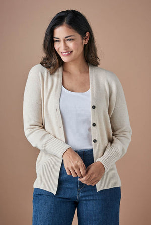 UIMI Edith V Neck Jersey Cardigan - Antique Jumpers + Knitwear - Zabecca Living