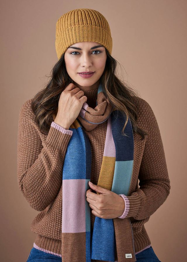 UIMI Frankie Patchwork Merino Scarf - Pickle scarf - Zabecca Living