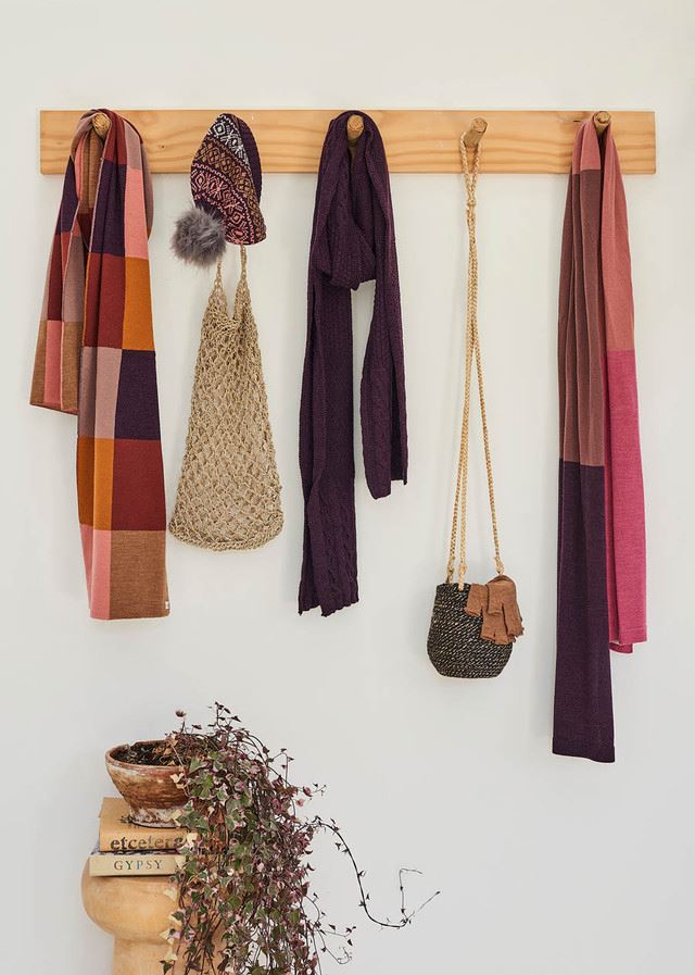 UIMI Frankie Patchwork Merino Scarf - Plum scarf - Zabecca Living