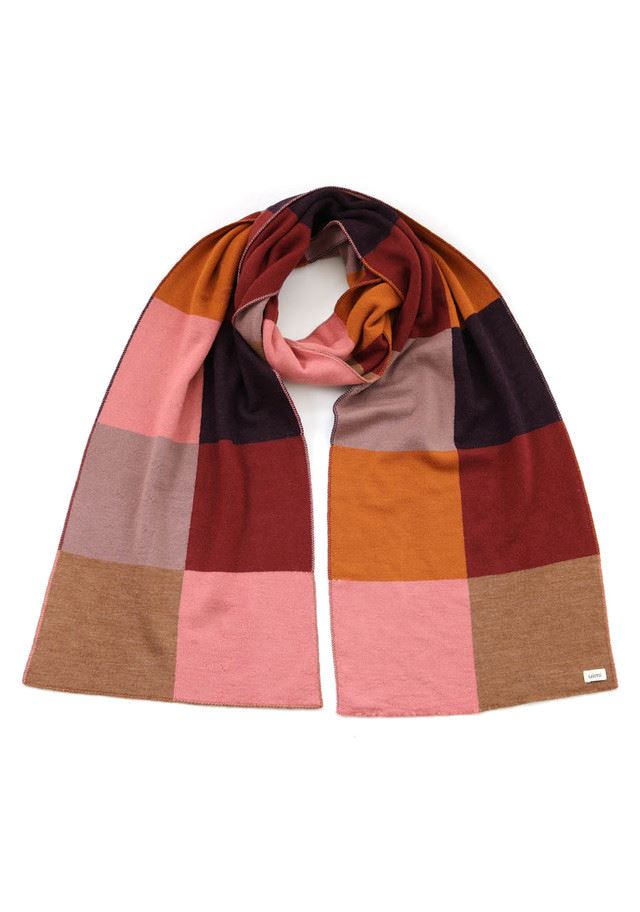 UIMI Frankie Patchwork Merino Scarf - Plum scarf - Zabecca Living