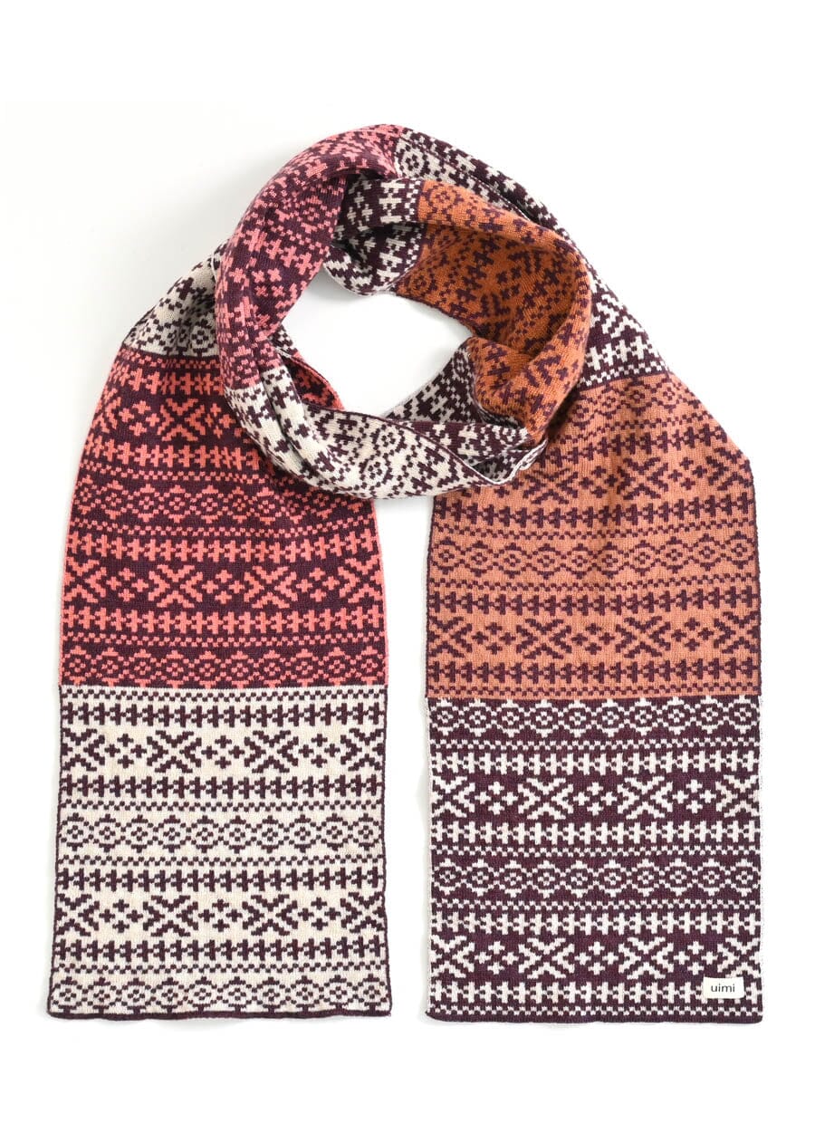 UIMI Ingrid Fairsle Merino Scarf - Pinot scarf - Zabecca Living