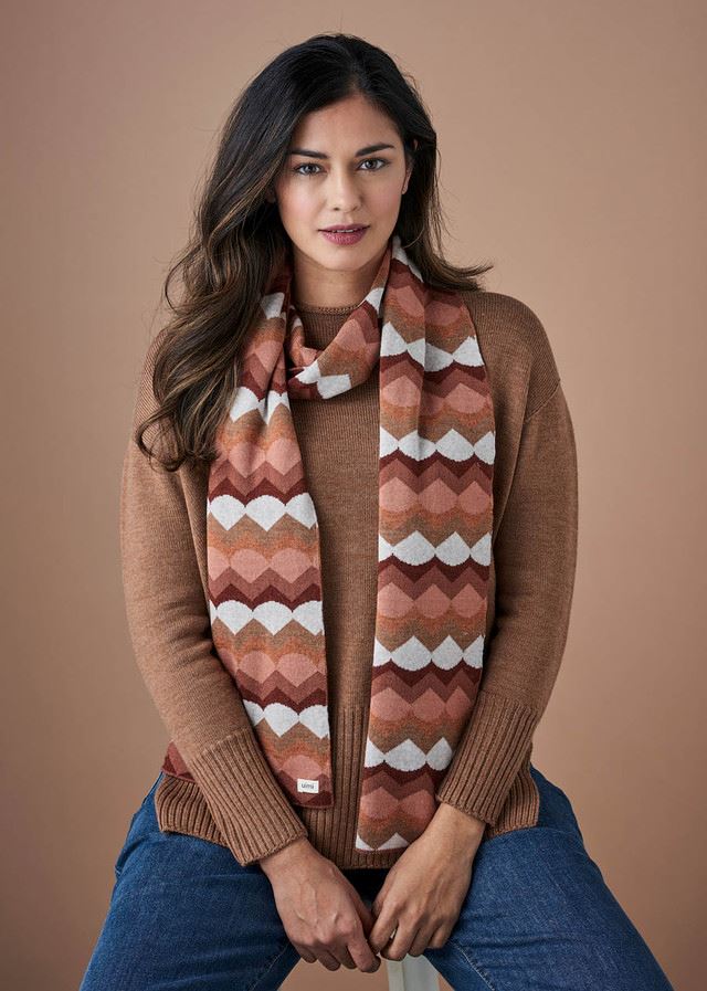 UIMI Marlo Geometric Merino Scarf - Butterscotch scarf - Zabecca Living