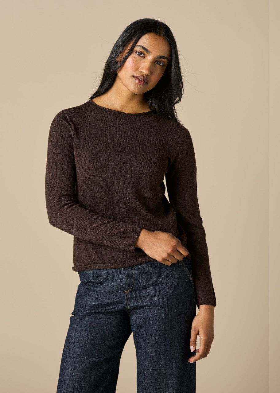 UIMI Phoebe Merino Top - Chocolate Jumpers + Knitwear - Zabecca Living