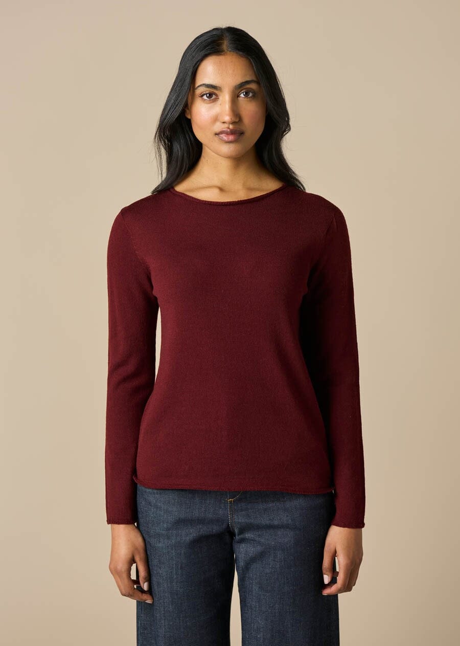 UIMI Phoebe Merino Top - Merlot Jumpers + Knitwear - Zabecca Living