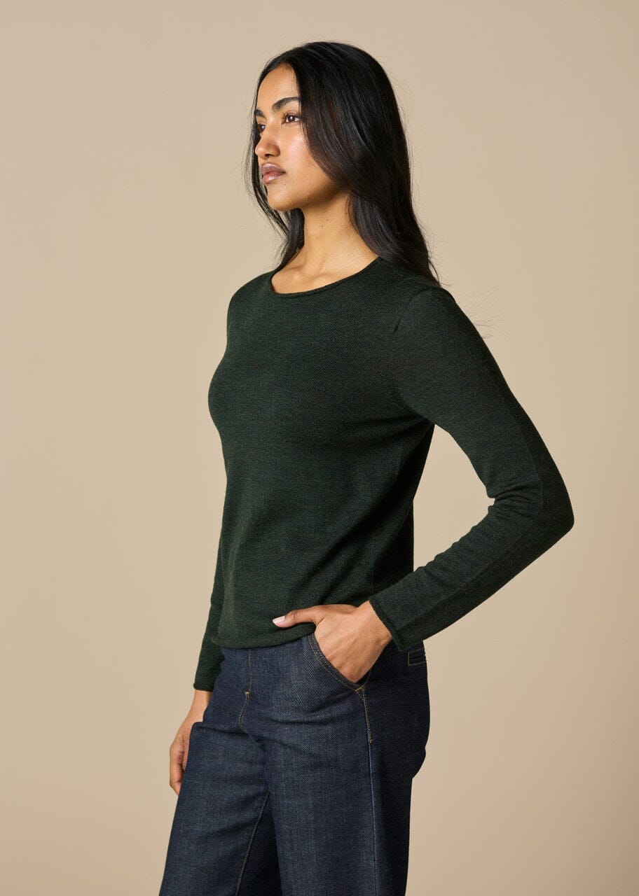 UIMI Phoebe Merino Top - Moss Jumpers + Knitwear - Zabecca Living