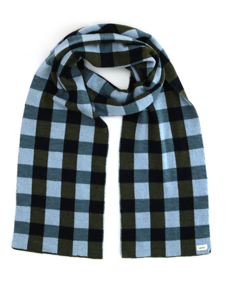 UIMI Picnic Check Merino Scarf - Moss scarf - Zabecca Living