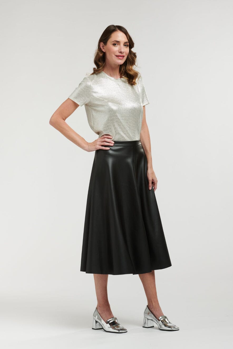 URBAN LUXURY Foiled Top - Silver Tee - Zabecca Living