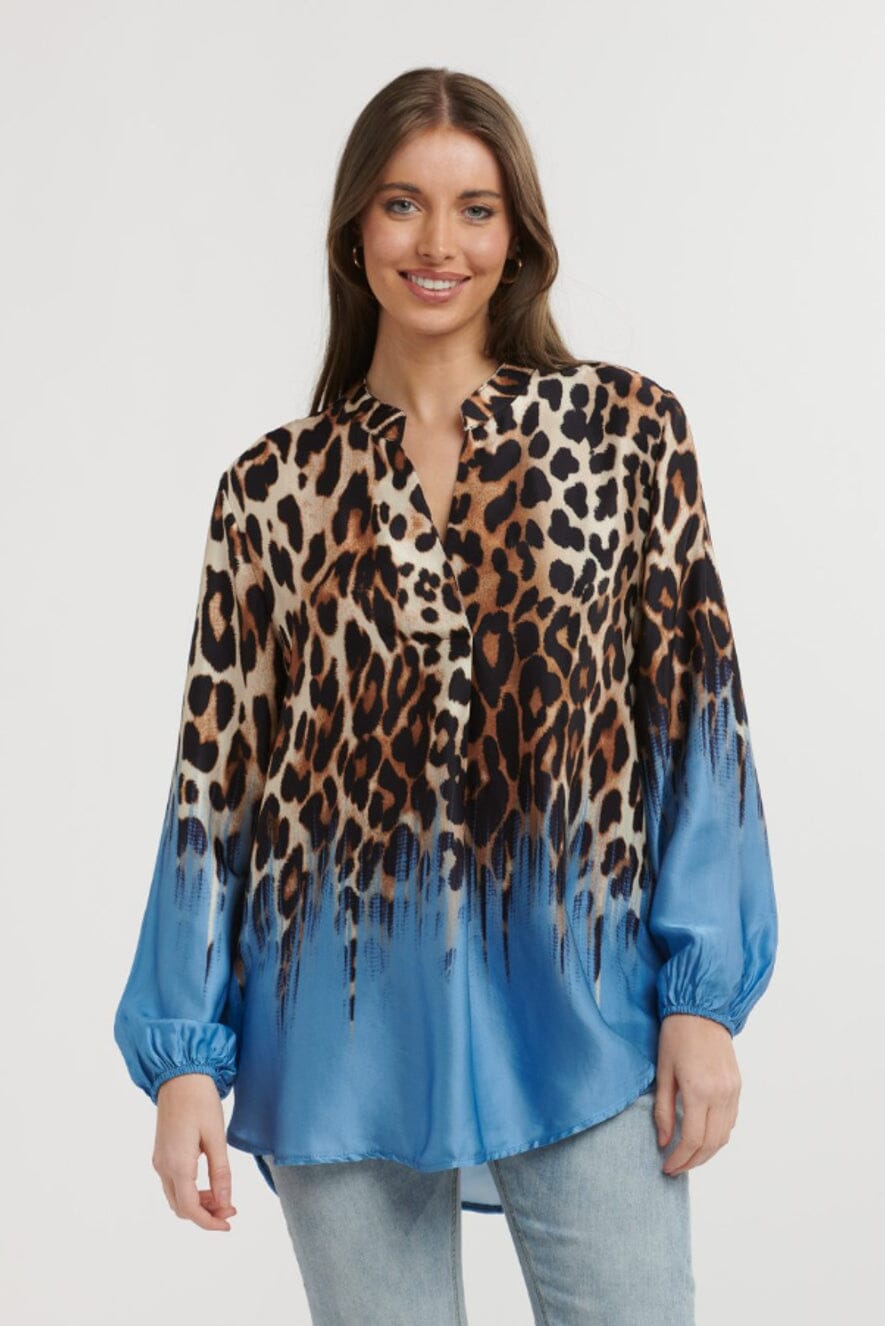 URBAN LUXURY Viscose Leo Shirt - Denim Shirts & Blouses - Zabecca Living