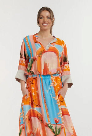 URBAN LUXURY Viscose Top - Orange Shirts & Blouses - Zabecca Living