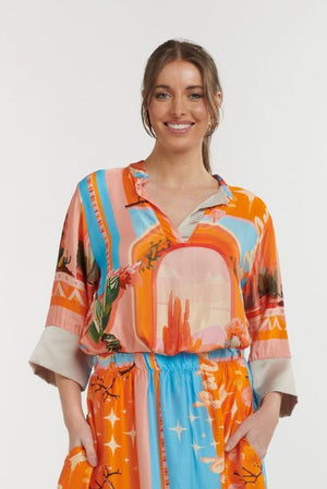 URBAN LUXURY Viscose Top - Orange Shirts & Blouses - Zabecca Living