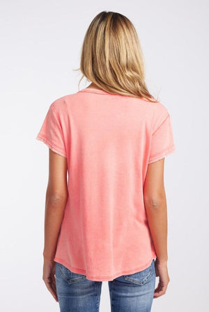 URBAN LUXURY Washed Tee - Coral Tee - Zabecca Living