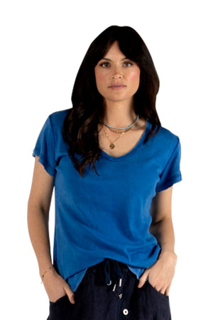 URBAN LUXURY Washed Tee - Royal Blue Tee - Zabecca Living