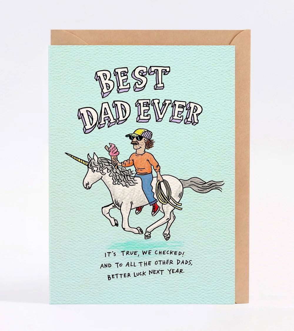 WALLY Birthday Card - Best Dad Ever Fathers Day Card - Zabecca Living