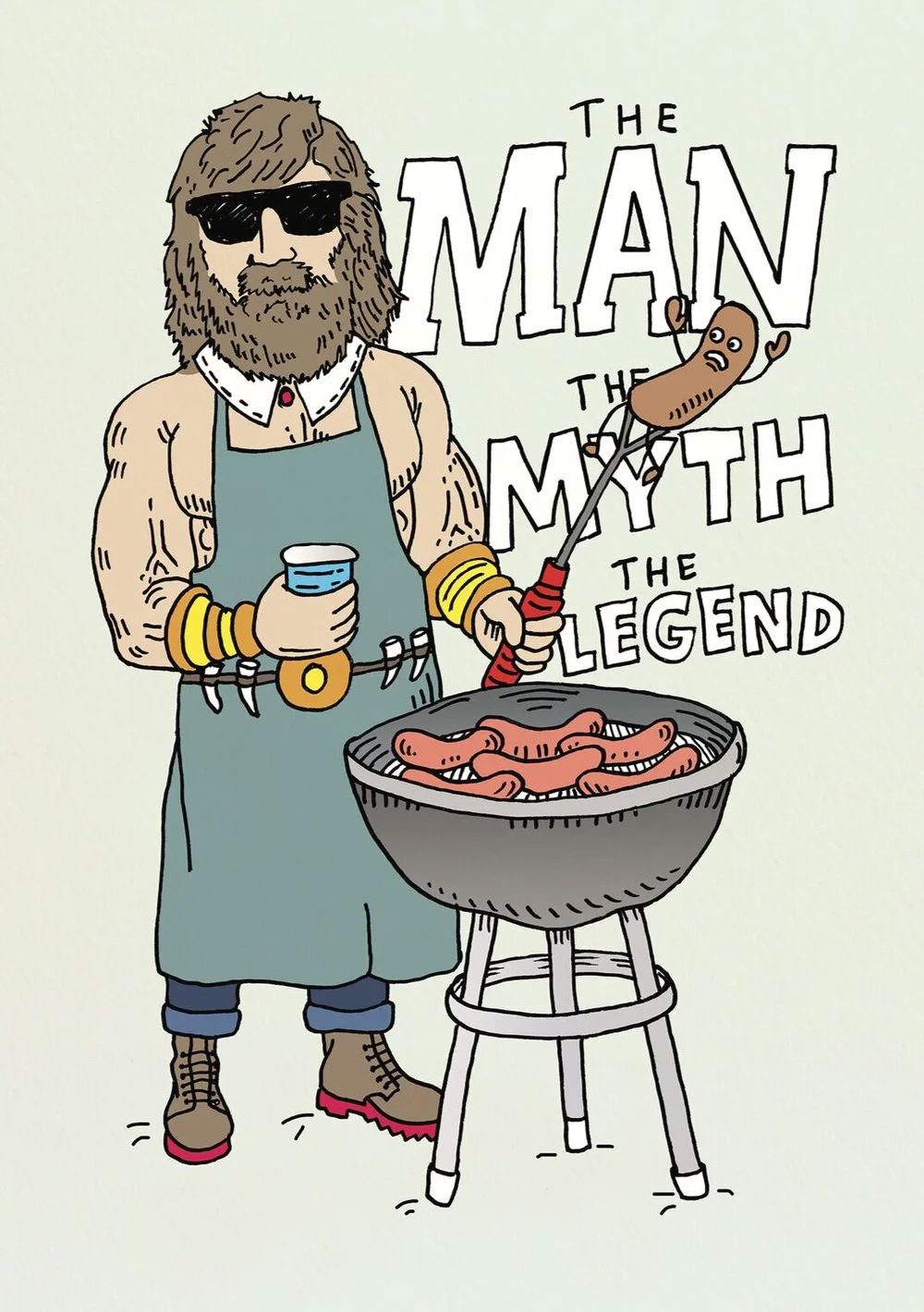 WALLY Father&#39;s Day Card - Sausage Legend Fathers Day Card - Zabecca Living
