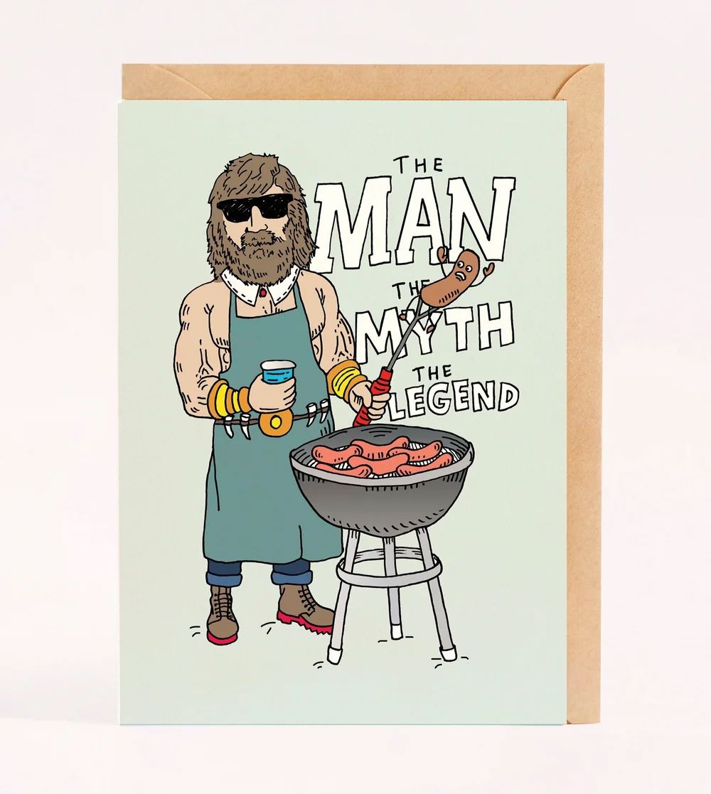 WALLY Father&#39;s Day Card - Sausage Legend Fathers Day Card - Zabecca Living