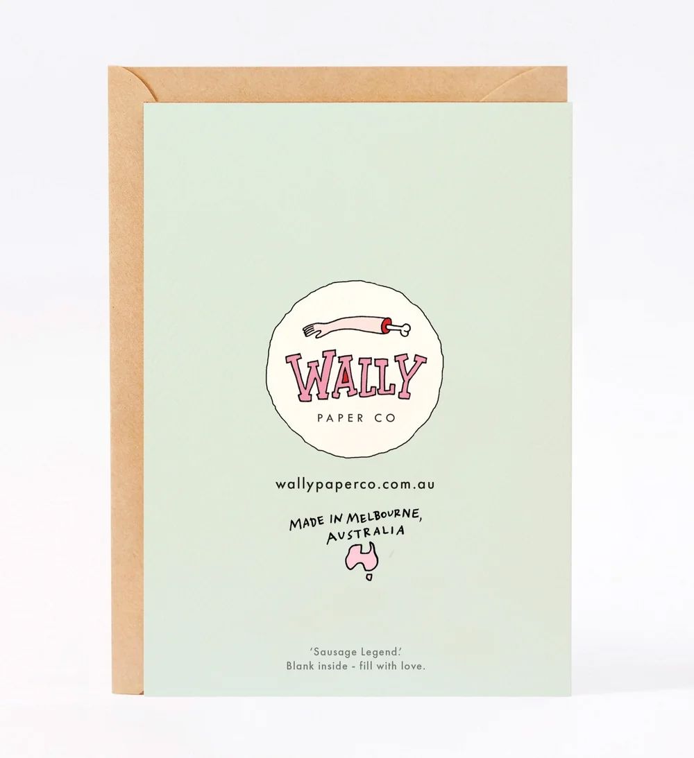 WALLY Father&#39;s Day Card - Sausage Legend Fathers Day Card - Zabecca Living